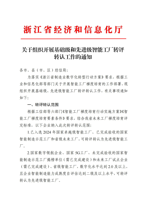 關(guān)于組織開展基礎(chǔ)級和先進(jìn)級智能工廠轉(zhuǎn)評轉(zhuǎn)認(rèn)工作的通知(簽章版本)_00.jpg